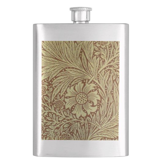 William Morris Marigold Antiek Bloemmotief Heupfles (Voorkant)