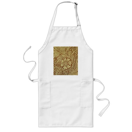 William Morris Marigold Antiek Bloemmotief Lang Schort (Voorkant)