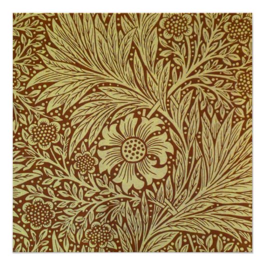 William Morris Marigold Antiek Bloemmotief Poster (Voorkant)