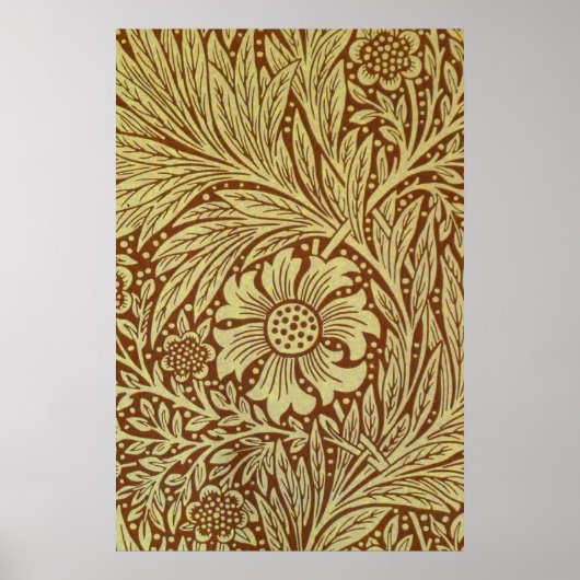 William Morris Marigold Antiek Bloemmotief Poster (Voorkant)