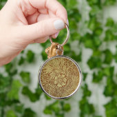 William Morris Marigold Antiek Bloemmotief Sleutelhanger (Hand)