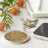William Morris Marigold Antiek Bloemmotief Sleutelhanger (Zijkant)
