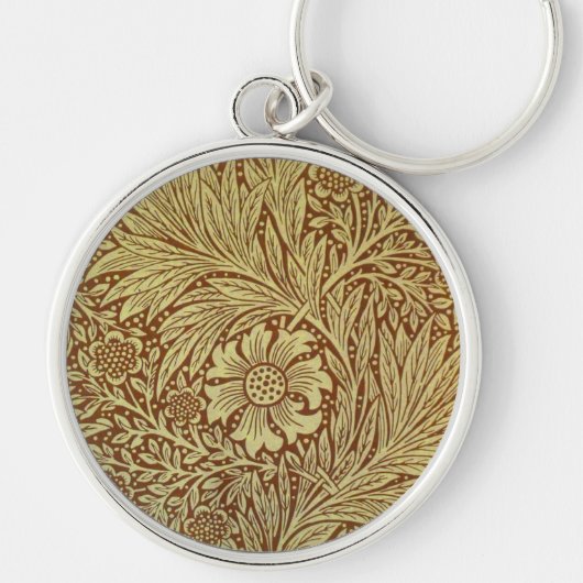 William Morris Marigold Antiek Bloemmotief Sleutelhanger (Voorkant)