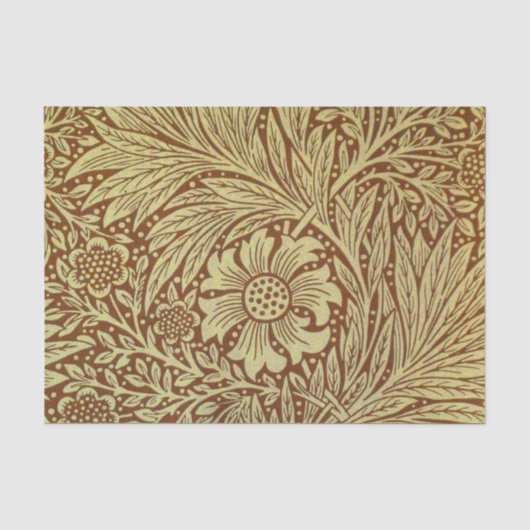 William Morris Marigold Antiek Bloemmotief Tissuepapier (Voorkant)