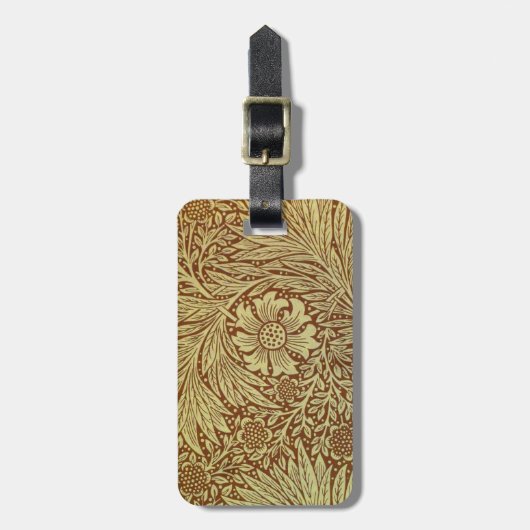 William Morris Marigold Antiek Bloempatroon Bagagelabel (Voorkant verticaal)