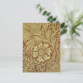 William Morris Marigold Antiek Bloempatroon Briefkaart (Staand voorkant)
