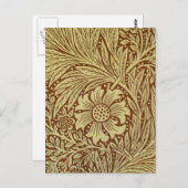 William Morris Marigold Antiek Bloempatroon Briefkaart (Voorkant / Achterkant)