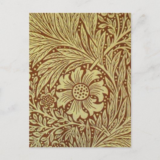 William Morris Marigold Antiek Bloempatroon Briefkaart (Voorkant)