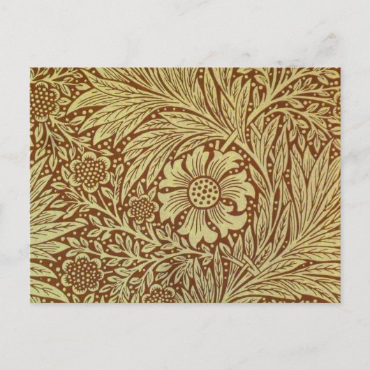 William Morris Marigold Antiek Bloempatroon Briefkaart (Voorkant)
