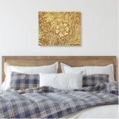 William Morris Marigold Antiek Bloempatroon Canvas Afdruk (Insitu (Slaapkamer))