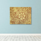 William Morris Marigold Antiek Bloempatroon Canvas Afdruk (Insitu (Houten vloer))