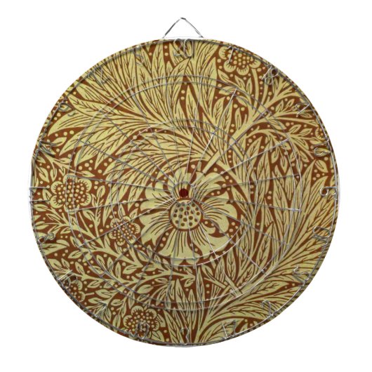 William Morris Marigold Antiek Bloempatroon Dartbord (Voorkant)