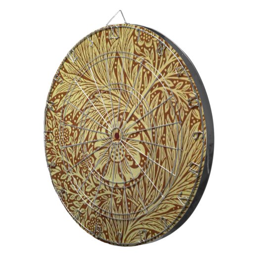 William Morris Marigold Antiek Bloempatroon Dartbord (Voorkant Rechts)