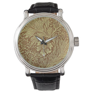 William Morris Marigold Antiek Bloempatroon Horloge