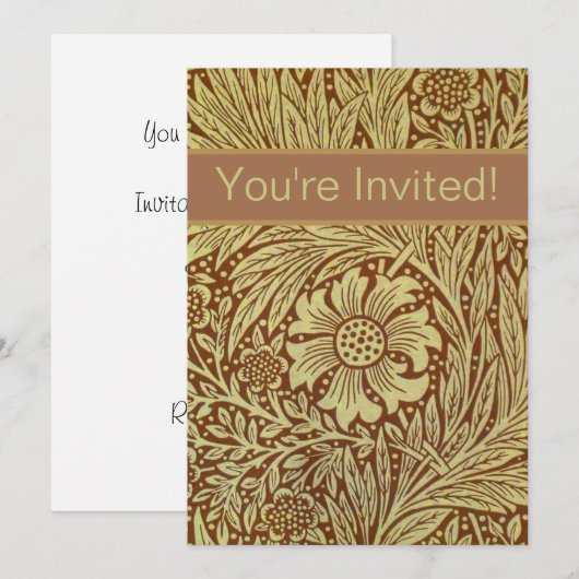 William Morris Marigold Antiek Bloempatroon Kaart (Voorkant / Achterkant)