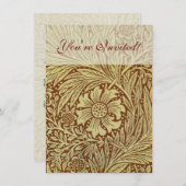 William Morris Marigold Antiek Bloempatroon Kaart (Voorkant / Achterkant)