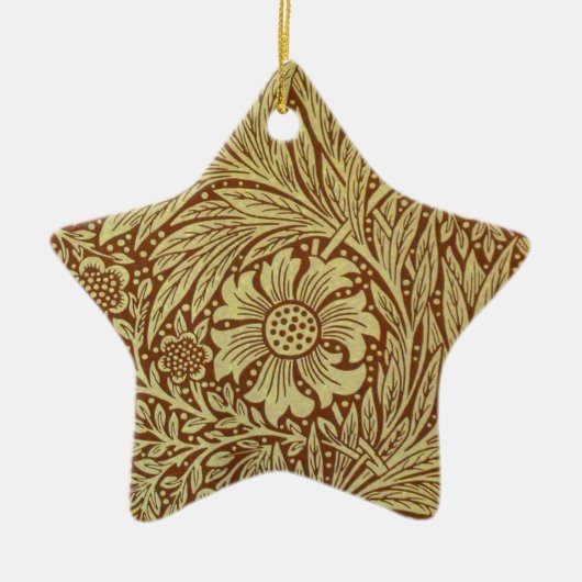 William Morris Marigold Antiek Bloempatroon Keramisch Ornament (Voorkant)