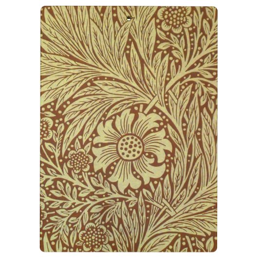 William Morris Marigold Antiek Bloempatroon Klembord (Achterkant)
