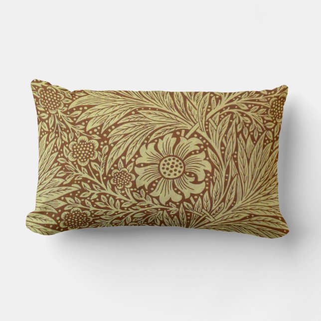 William Morris Marigold Antiek Bloempatroon Kussen (Voorkant)