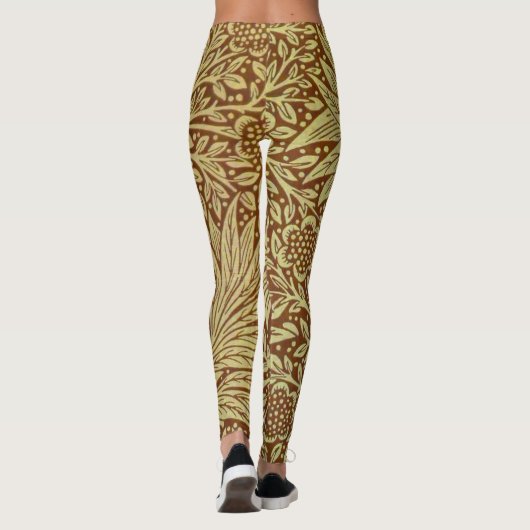 William Morris Marigold Antiek Bloempatroon Leggings (Achterkant)