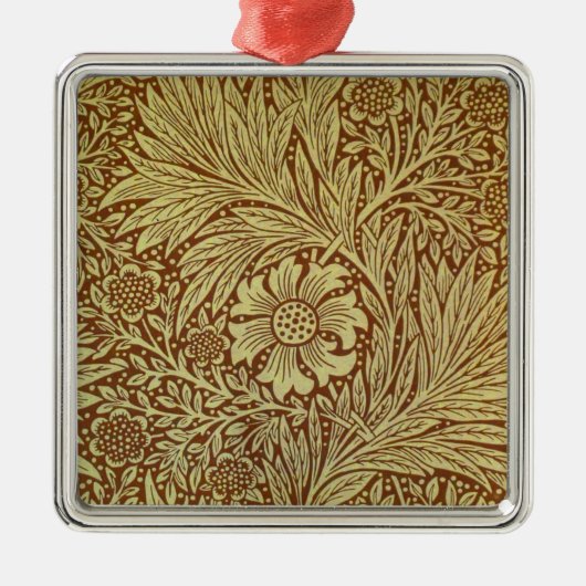 William Morris Marigold Antiek Bloempatroon Metalen Ornament (Voorkant)