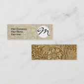 William Morris Marigold Antiek Bloempatroon Mini Visitekaartje (Voorkant / Achterkant)
