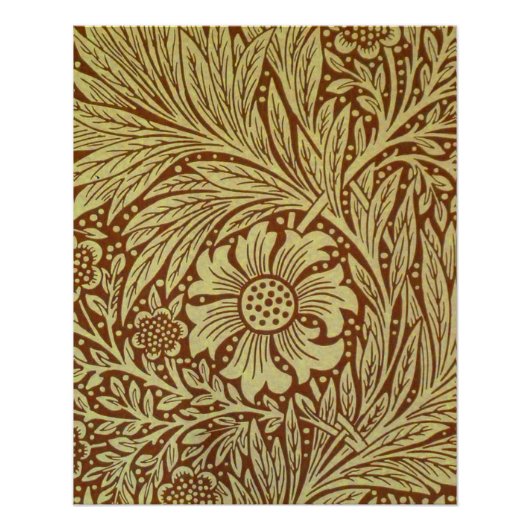 William Morris Marigold Antiek Bloempatroon Perfect Poster (Voorkant)