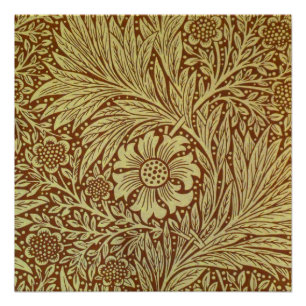 William Morris Marigold Antiek Bloempatroon Poster