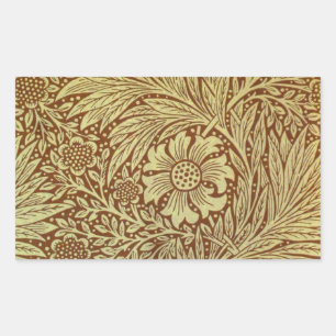 William Morris Marigold Antiek Bloempatroon Rechthoekige Sticker