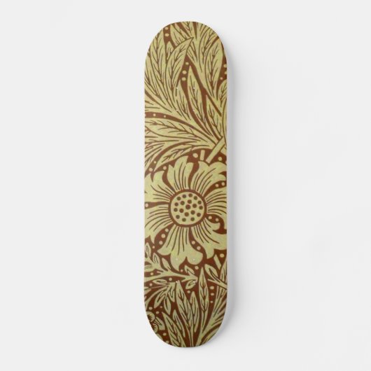 William Morris Marigold Antiek Bloempatroon Skateboard (Voorkant)