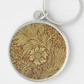 William Morris Marigold Antiek Bloempatroon Sleutelhanger (Voorkant)