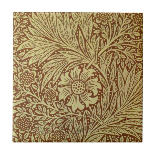 William Morris Marigold Antiek Bloempatroon Tegeltje (Voorkant)