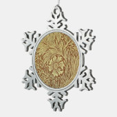 William Morris Marigold Antiek Bloempatroon Tin Sneeuwvlok Ornament (Rechts)
