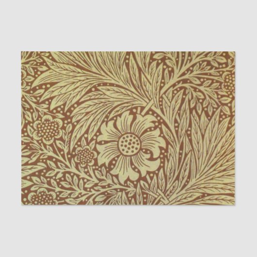 William Morris Marigold Antiek Bloempatroon Tissuepapier (Voorkant)