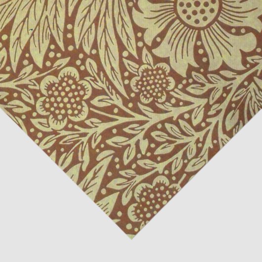William Morris Marigold Antiek Bloempatroon Tissuepapier (Detail)