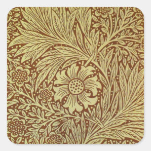 William Morris Marigold Antiek Bloempatroon Vierkante Sticker