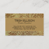 William Morris Marigold Antiek Bloempatroon Visitekaartje (Achterkant)