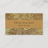 William Morris Marigold Antiek Bloempatroon Visitekaartje (Voorkant)