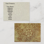 William Morris Marigold Antiek Bloempatroon Visitekaartje (Voorkant / Achterkant)