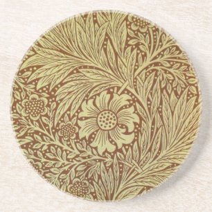 William Morris Marigold Antiek Bloempatroon Zandsteen Onderzetter