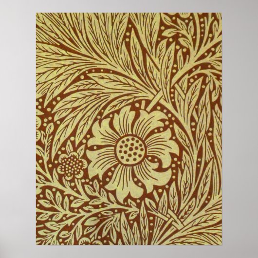 William Morris Marigold Antieke Bloem Patroon Poster (Voorkant)