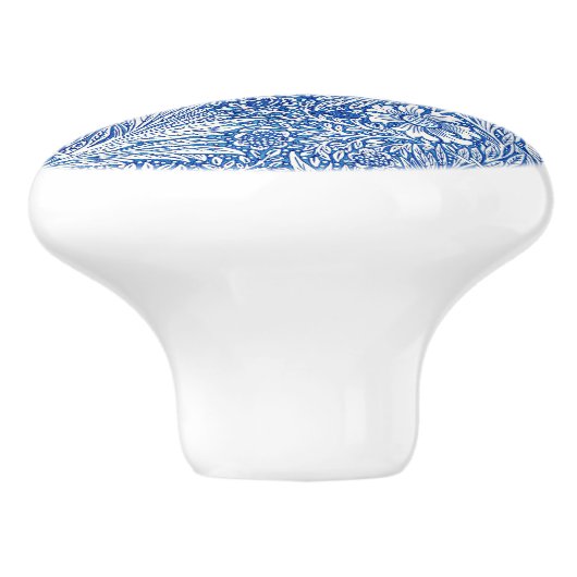 William Morris Marigold Blue Keramische Knop (Zijkant)