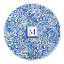William Morris Marigold Blue Monogram Keramische Knop