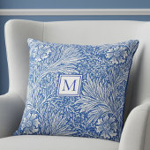 William Morris Marigold Blue Monogram Kussen