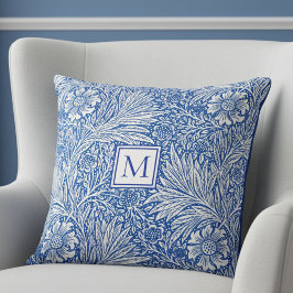 William Morris Marigold Blue Monogram Kussen