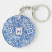 William Morris Marigold Blue Monogram Sleutelhanger (Achterkant)
