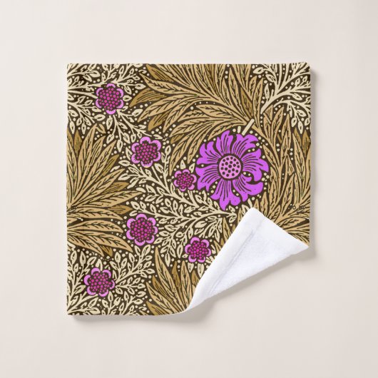 William Morris Marigold, Brown, Beige en Violet Bad Handdoek (Wasdoekje)