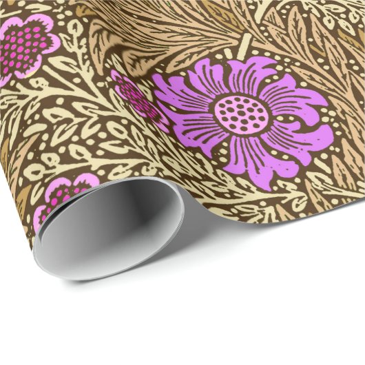 William Morris Marigold, Brown, Beige en Violet Cadeaupapier (Rol Hoek)