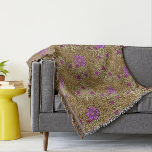 William Morris Marigold, Brown, Beige en Violet Deken
