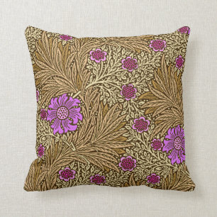 William Morris Marigold, Brown, Beige en Violet Kussen